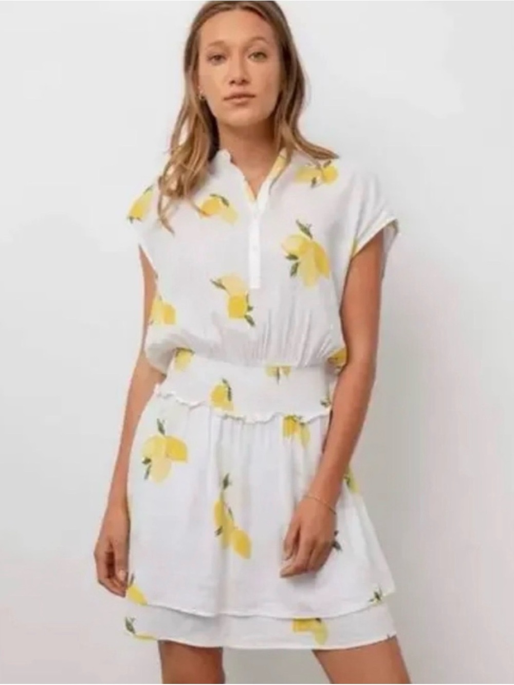 Rails Like New Angelina Linen Blend Cap Sleeve Citronnade Dress Size Large